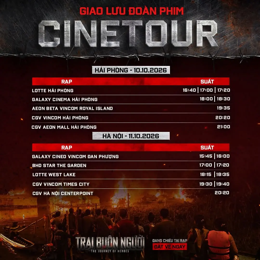 Lịch trình Cinetour phim "Trại Buôn Người": Đoàn làm phim "đổ bộ" Hải Phòng và Hà Nội dịp cuối tuần này