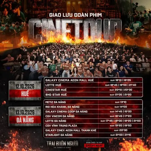Hành trình "Trại Buôn Người" tiến về miền Trung: Huế và Đà Nẵng sẵn sàng đón chờ dàn cast trong hai ngày cuối cinetour